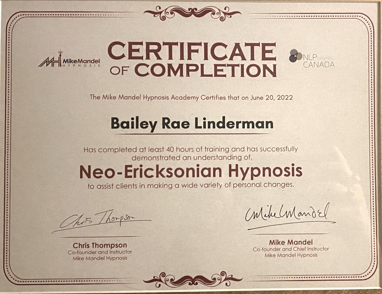 My name is Bailey. I am a certified hypnotist and the owner of Bloom Hypnosis. It is my dream to help others to heal and achieve their goals. The aim of Bloom is to create personalized therapeutic plans tailored to your individual needs. Here at Bloom, t